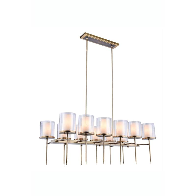 Royce Edge 12-Light Chandelier (Burnished Brass, Bronze, Vintage Nickel)