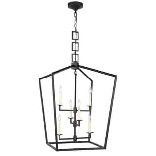 Royce Edge 6-Light Chandelier (Golden Iron, Ivory Wash, Polished Nickel, Vintage Bronze) (Bronze - Vintage Bronze) - Chandeliers For Bedrooms by Overstock.com