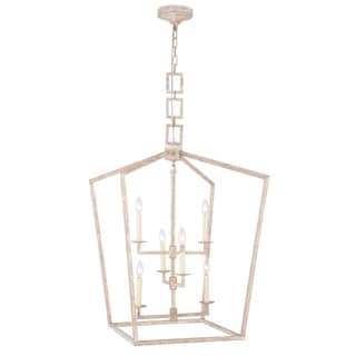 Royce Edge 6-Light Chandelier (Golden Iron, Ivory Wash, Polished Nickel, Vintage Bronze) (Gold - Ivory Wash) - Chandeliers For Bedrooms by Overstock.com