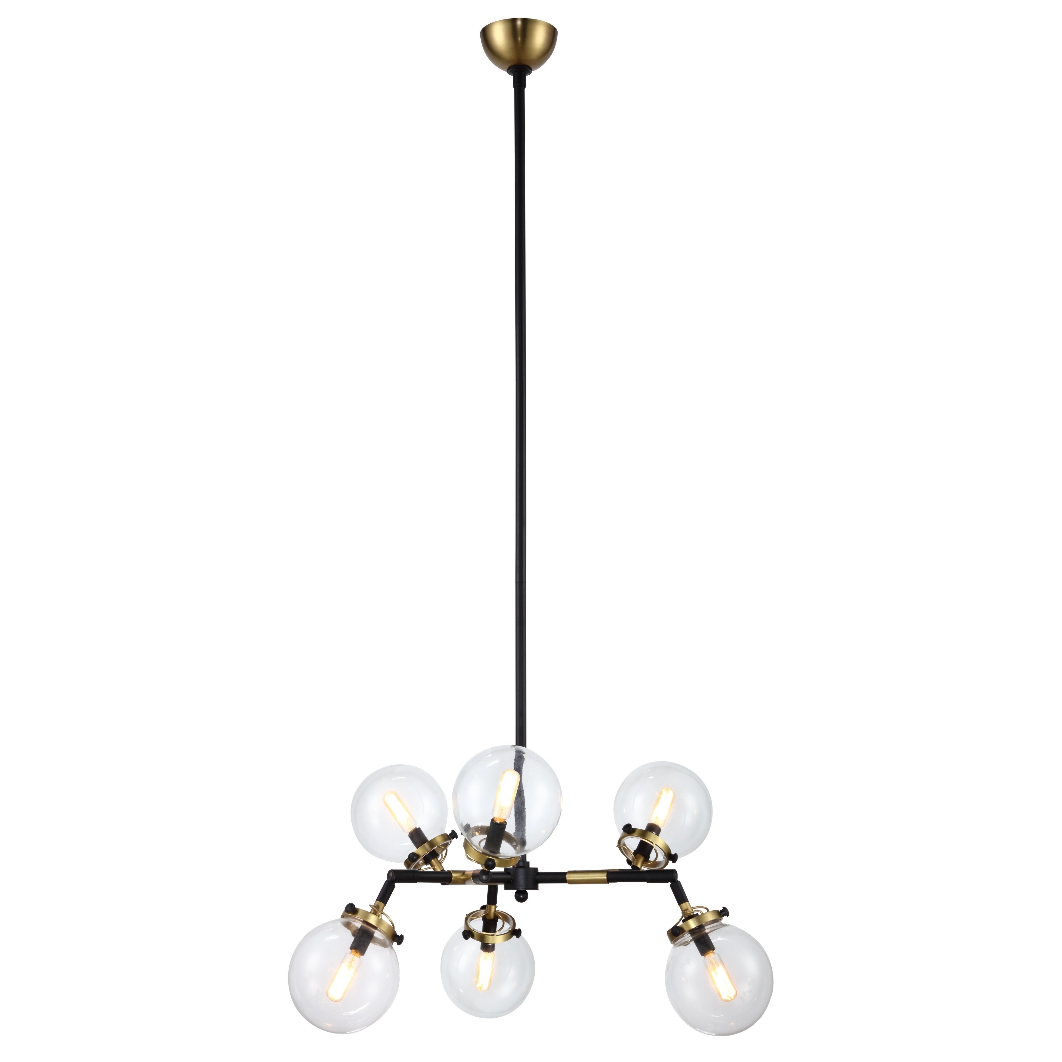 Royce Edge 8-Light Chandelier (Burnished Brass&Flat Black, Polished Nickel) (Brass - burnished brass&flat black) - Chandeliers For Bedrooms by Overstock.com