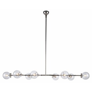 Royce Edge 8-Light Chandelier (Burnished Brass&Flat Black, Polished Nickel) (Nickel - Polished Nickel) - Chandeliers For Bedrooms by Overstock.com