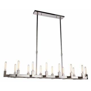 Royce Edge 14-Light Chandelier (Burnished Brass, Bronze, Polished Nickel) (Nickel - Polished Nickel) - Chandeliers For Bedrooms by Overstock.com