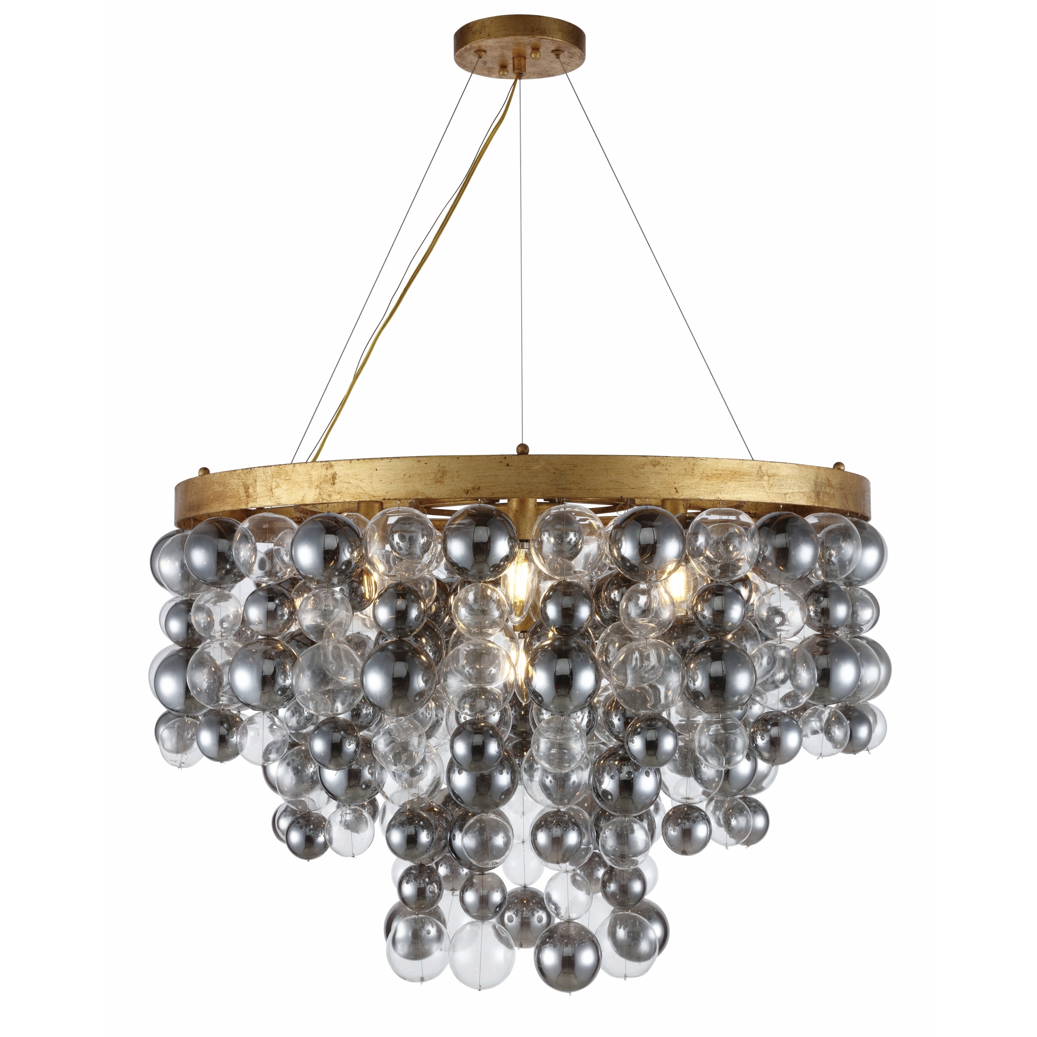 Royce Edge 7-Light Chandelier (Antique Gold Leaf, Antique Silver Leaf) (Gold - antique gold leaf) - Chandeliers For Bedrooms by Overstock.com