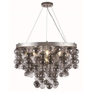 Royce Edge 7-Light Chandelier (Antique Gold Leaf, Antique Silver Leaf) (N/A - antique silver leaf) - Chandeliers For Bedrooms by Overstock.com