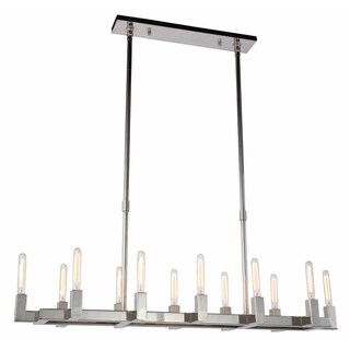 Royce Edge 12-Light Chandelier (Burnished Brass, Bronze, Polished Nickel) (Nickel - Polished Nickel) - Chandeliers For Bedrooms by Overstock.com
