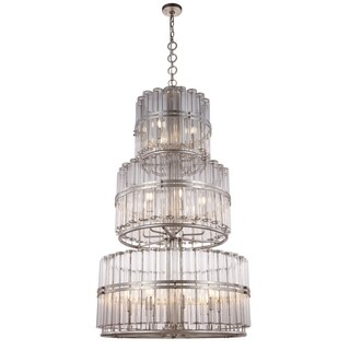 Royce Edge 18-Light Chandelier (Antique Gold Leaf, Antique Silver Leaf) (antique silver leaf) - Chandeliers For Bedrooms by Overstock.com