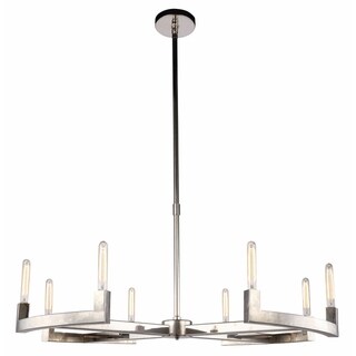 Royce Edge 8-Light Chandelier (Burnished Brass, Bronze, Polished Nickel) (Nickel - Polished Nickel) - Chandeliers For Bedrooms by Overstock.com