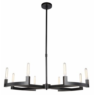 Royce Edge 8-Light Chandelier (Burnished Brass, Bronze, Polished Nickel) (Bronze - Bronze) - Chandeliers For Bedrooms by Overstock.com