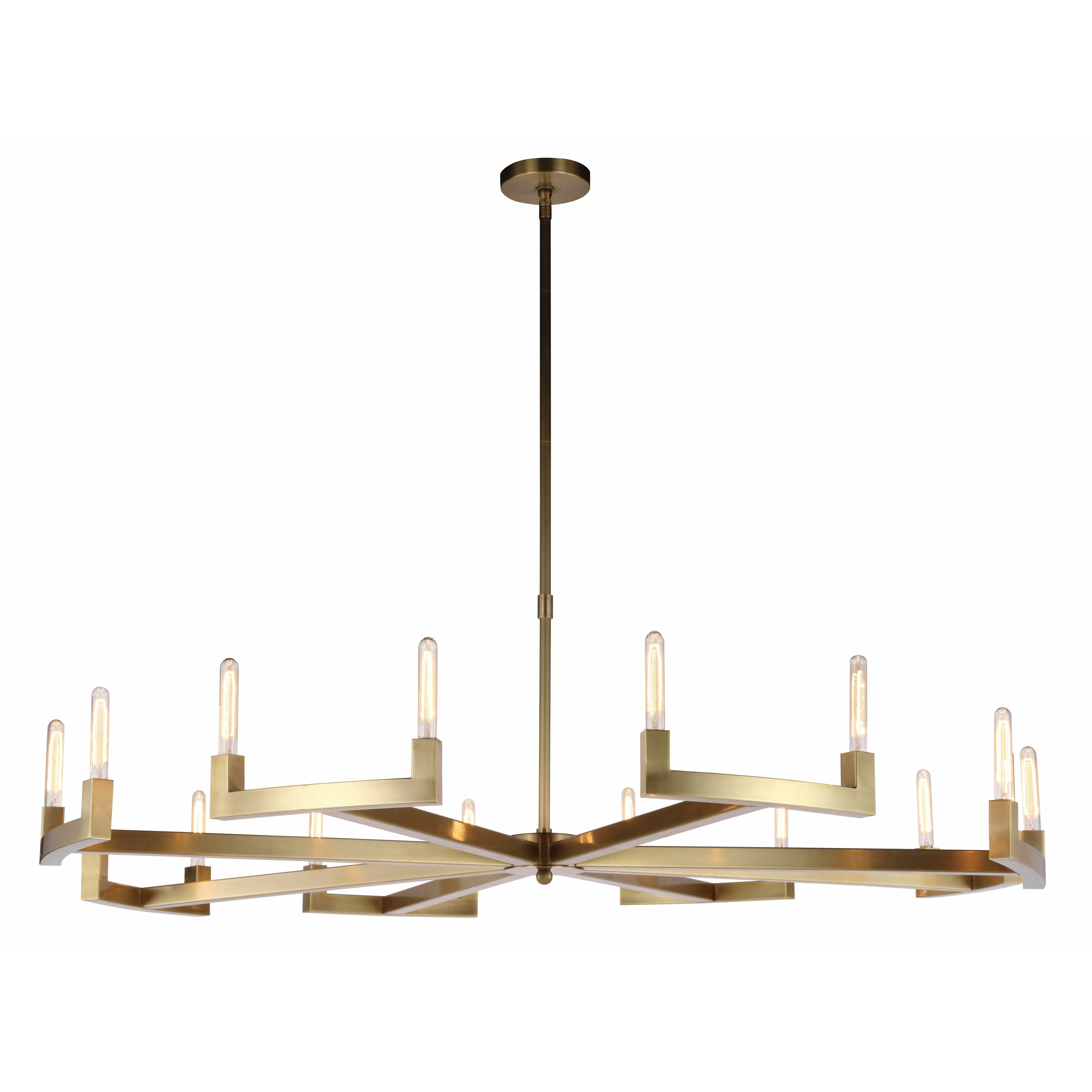 Royce Edge 16-Light Chandelier (Burnished Brass, Bronze, Polished Nickel) (Brass - burnished brass) - Chandeliers For Bedrooms by Overstock.com