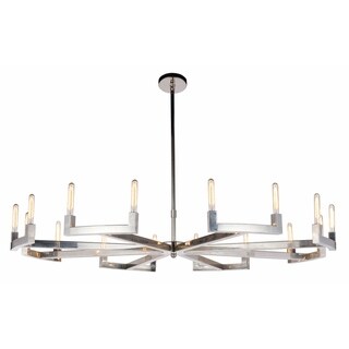 Royce Edge 16-Light Chandelier (Burnished Brass, Bronze, Polished Nickel) (Nickel - Polished Nickel) - Chandeliers For Bedrooms by Overstock.com