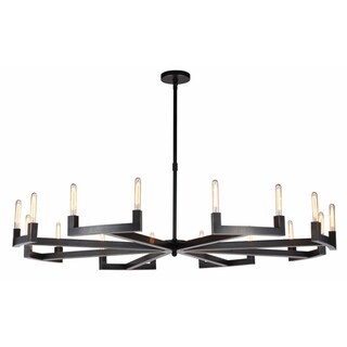 Royce Edge 16-Light Chandelier (Burnished Brass, Bronze, Polished Nickel) (Bronze - Bronze) - Chandeliers For Bedrooms by Overstock.com