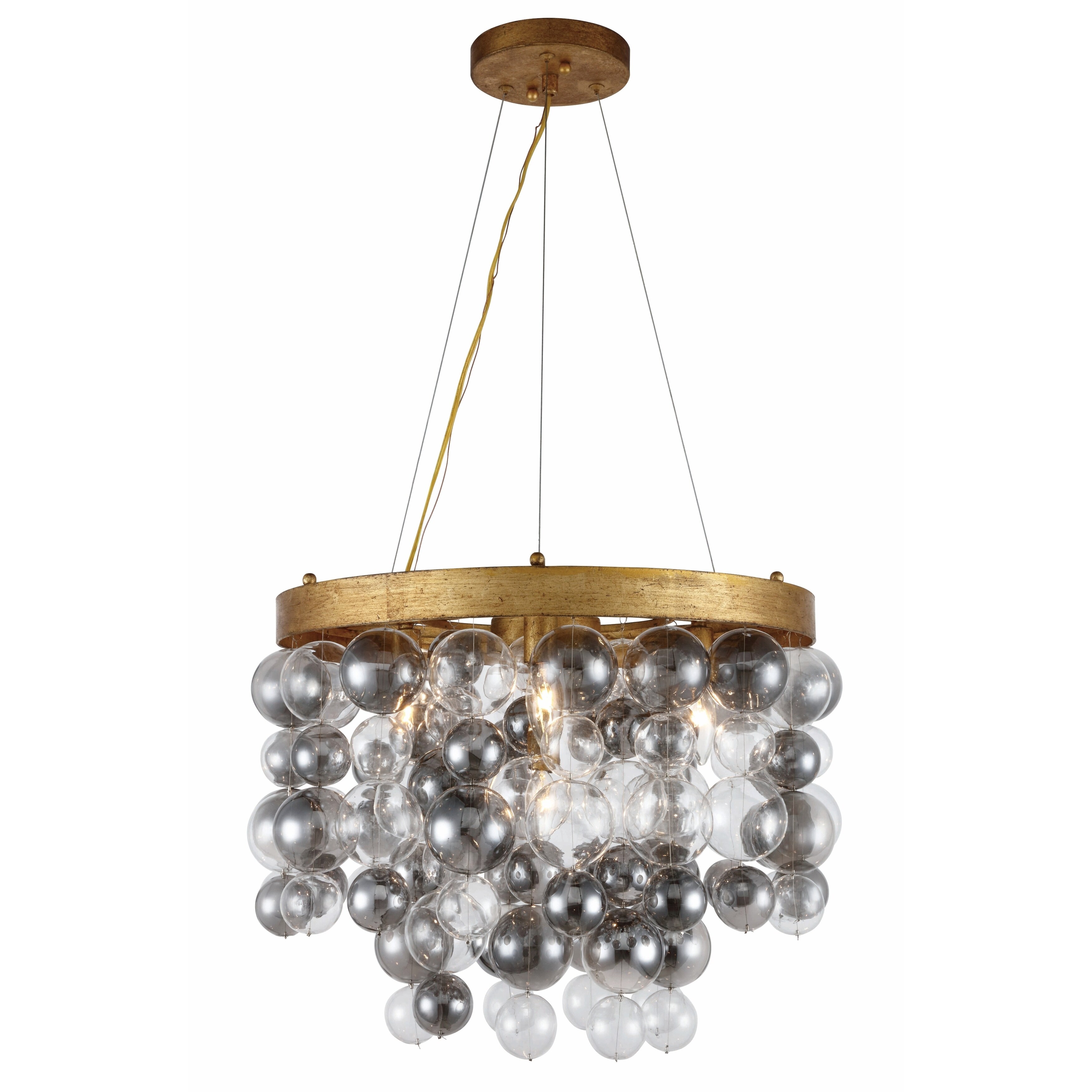 Royce Edge 4-Light Chandelier (Antique Gold Leaf, Antique Silver Leaf) (antique gold leaf) - Chandeliers For Bedrooms by Overstock.com