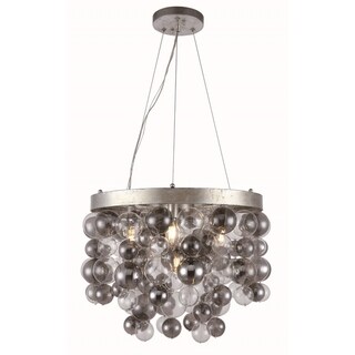Royce Edge 4-Light Chandelier (Antique Gold Leaf, Antique Silver Leaf) (antique silver leaf) - Chandeliers For Bedrooms by Overstock.com