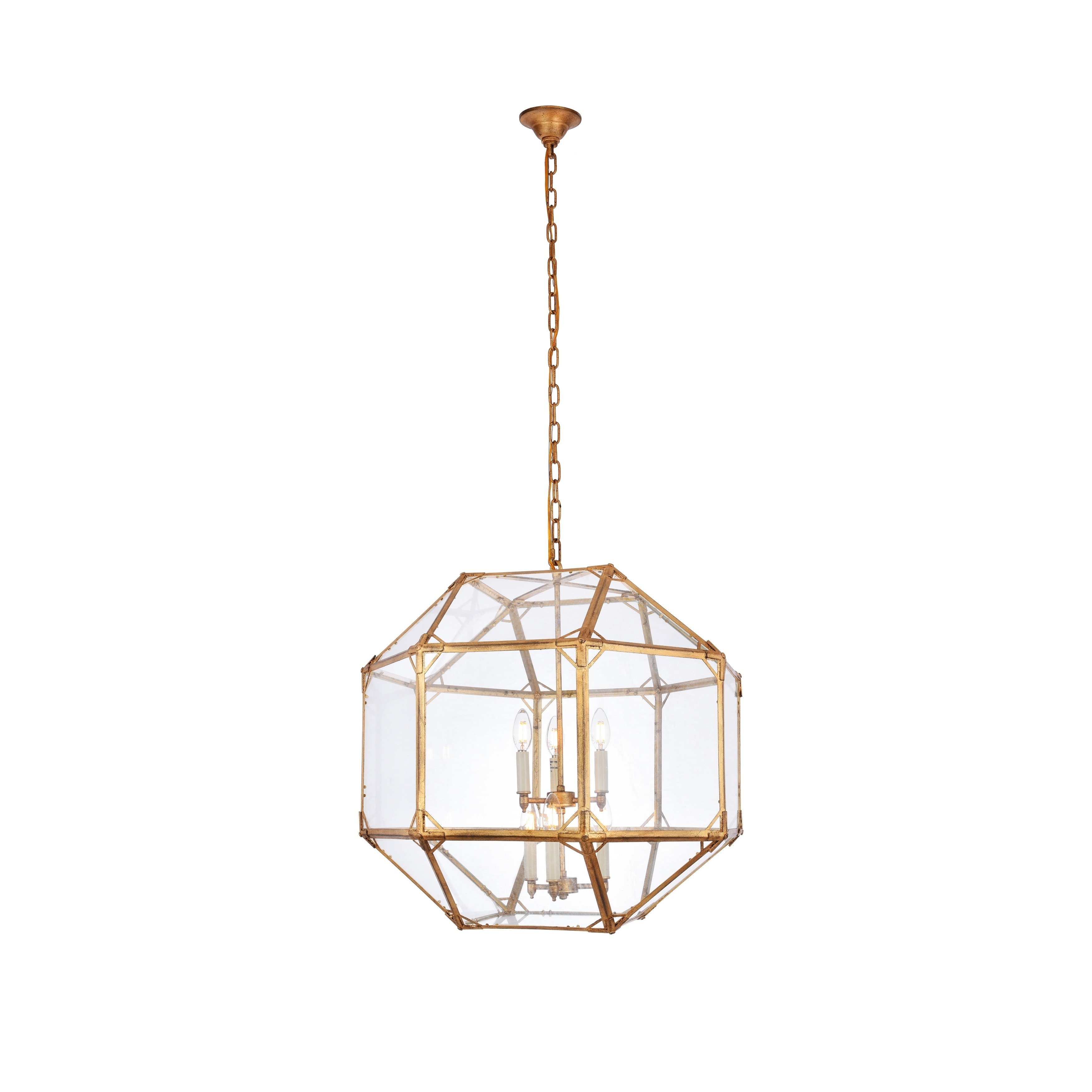 Royce Edge 6-Light Chandelier (Golden Iron, Rustic Zinc, Saddle Rust) (golden iron) - Chandeliers For Bedrooms by Overstock.com