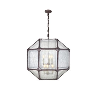 Royce Edge 6-Light Chandelier (Golden Iron, Rustic Zinc, Saddle Rust) (saddle rust) - Chandeliers For Bedrooms by Overstock.com