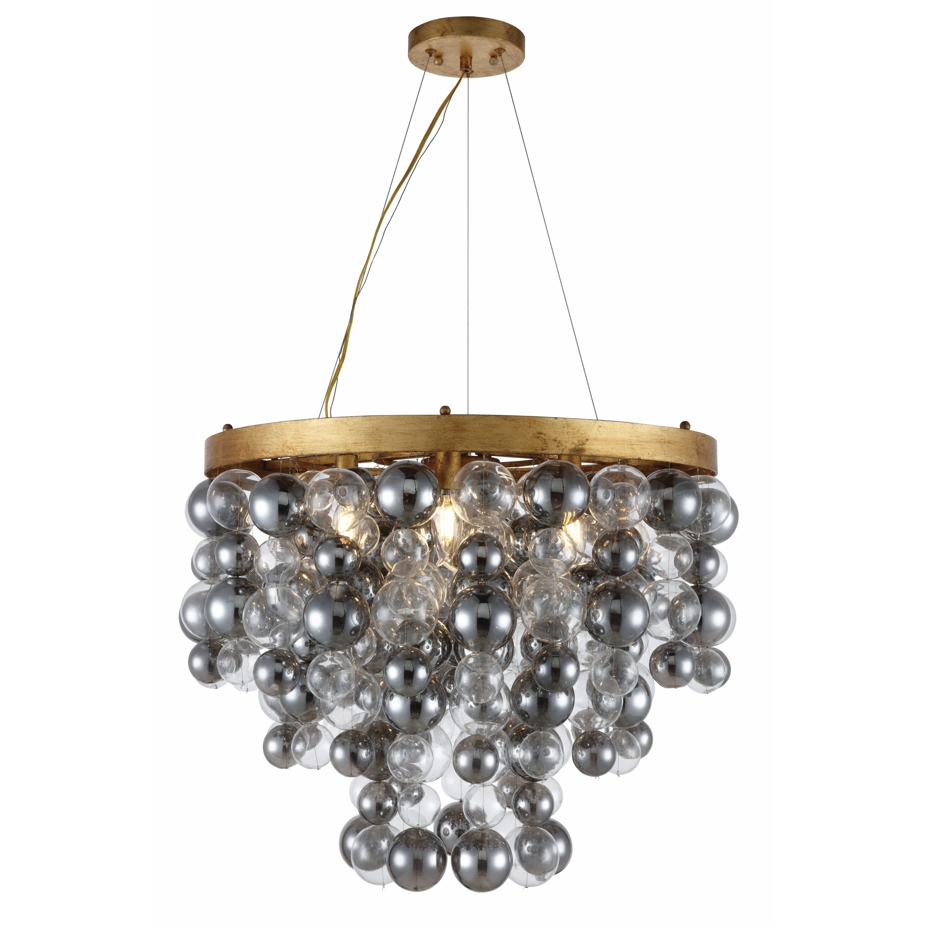 Royce Edge 7-Light Chandelier (Antique Gold Leaf, Antique Silver Leaf) (Gold - antique gold leaf) - Chandeliers For Bedrooms by Overstock.com