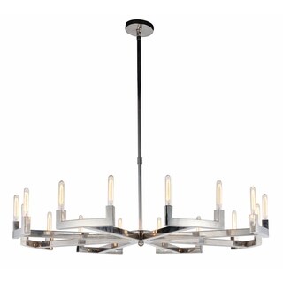 Royce Edge 16-Light Chandelier (Burnished Brass, Bronze, Polished Nickel) (Nickel - Polished Nickel) - Chandeliers For Bedrooms by Overstock.com