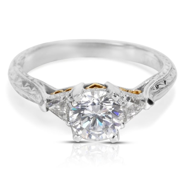 Shop Tacori HT 2227 Platinum Three Stone Diamond Engagement Ring Setting 0.33ct - Overstock ...