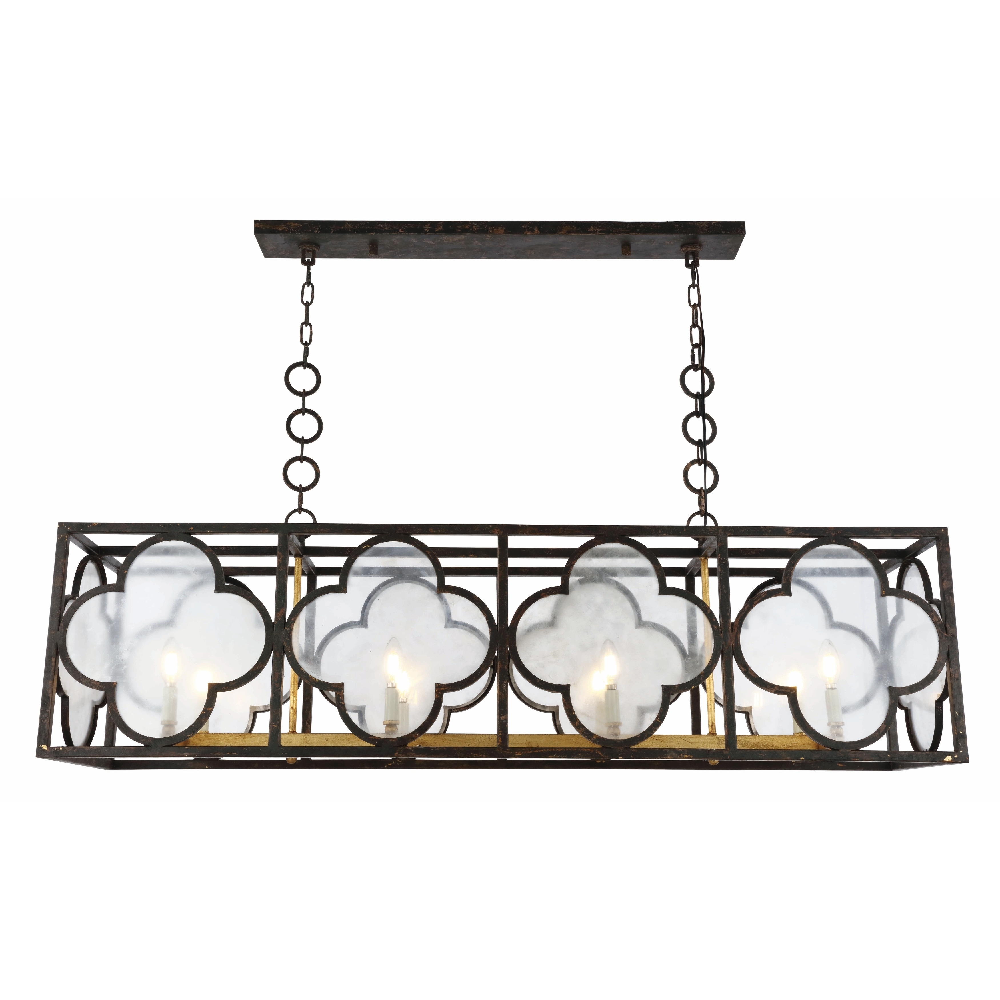 Royce Edge 8-Light Aged Copper&Golden Iron Chandelier (aged copper&golden iron/antique glass) - Chandeliers For Bedrooms by Overstock.com