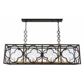 Royce Edge 8-Light Aged Copper&Golden Iron Chandelier (aged copper&golden iron/Clear Glass) - Chandeliers For Bedrooms by Overstock.com