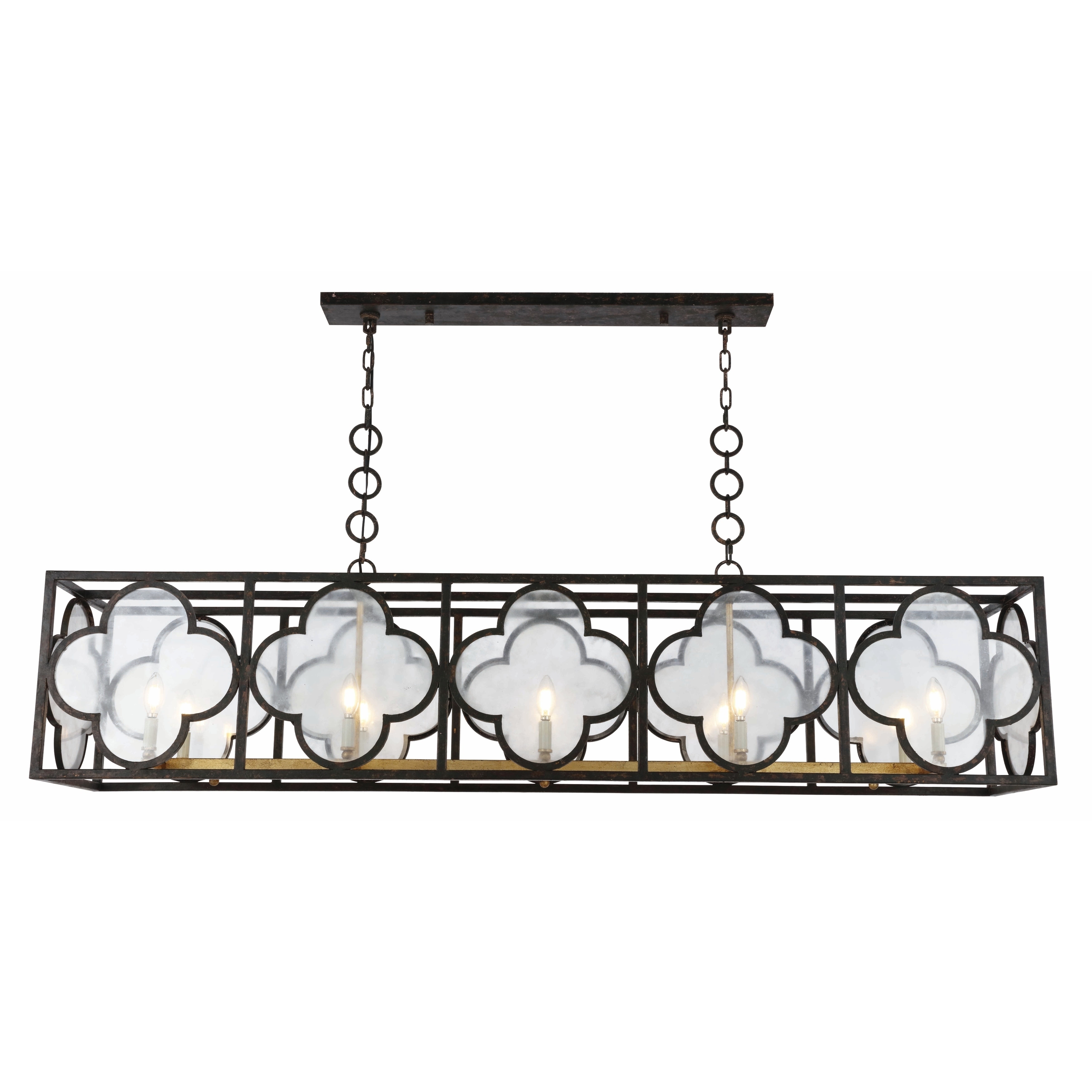 Royce Edge 10-Light Aged Copper&Golden Iron Chandelier (aged copper&golden iron/antique glass) - Chandeliers For Bedrooms by Overstock.com