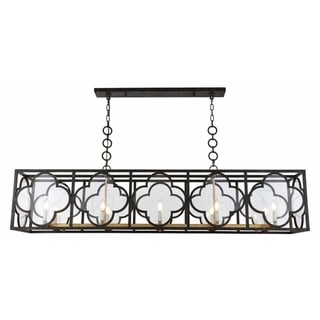 Royce Edge 10-Light Aged Copper&Golden Iron Chandelier (aged copper&golden iron/Clear Glass) - Chandeliers For Bedrooms by Overstock.com