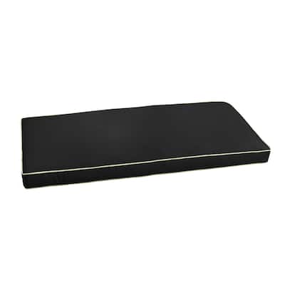 Sunbrella Black w/ Ivory Indoor/ Outdoor Bench Cushion 55" to 60"