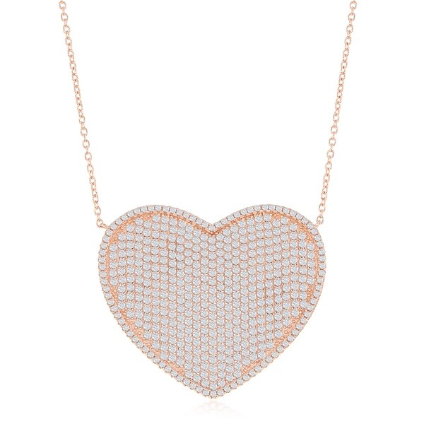 rose gold pave necklace