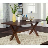 Simple Living Mandeville Live Edge Solid Wood Walnut Dining Table
