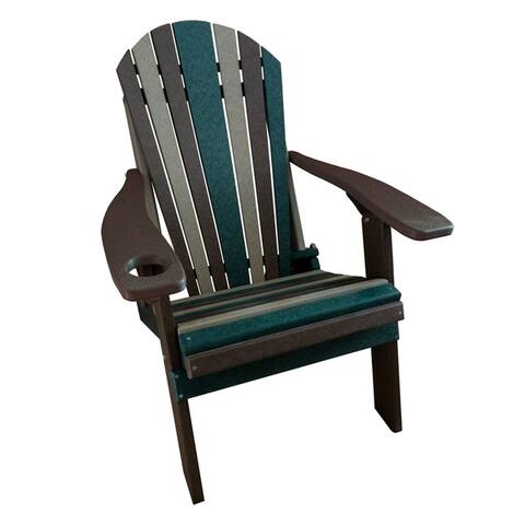 Camo Folding Adirondack Chair - 1 Cup Holder - Poly Lumber