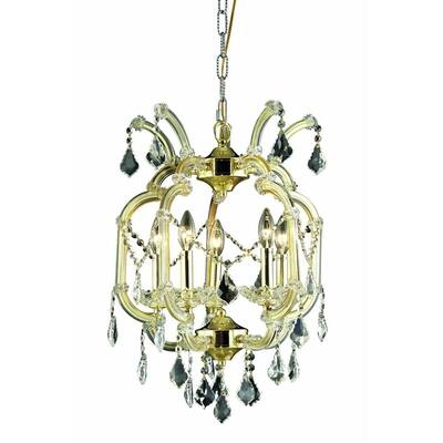 Fleur Illumination Collection Pendant D:15.5in H:23in Lt:5 Gold Finish