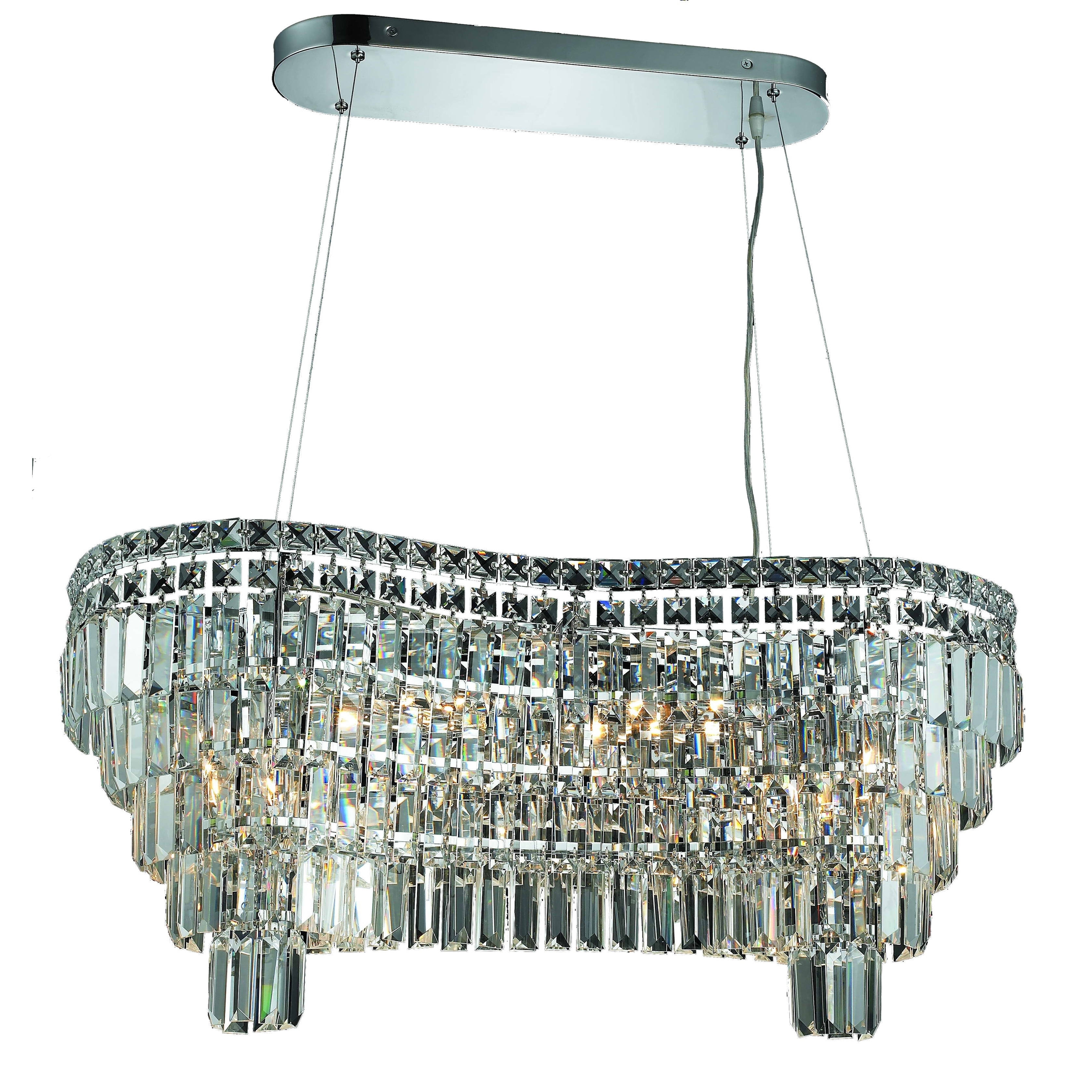 Fleur Illumination Collection Chandelier L:32 in W:16in H:13in Lt:14 Chrome Finish (Chrome/spectra swarovski crystals) - Chandeliers For Bedrooms by Overstock.com