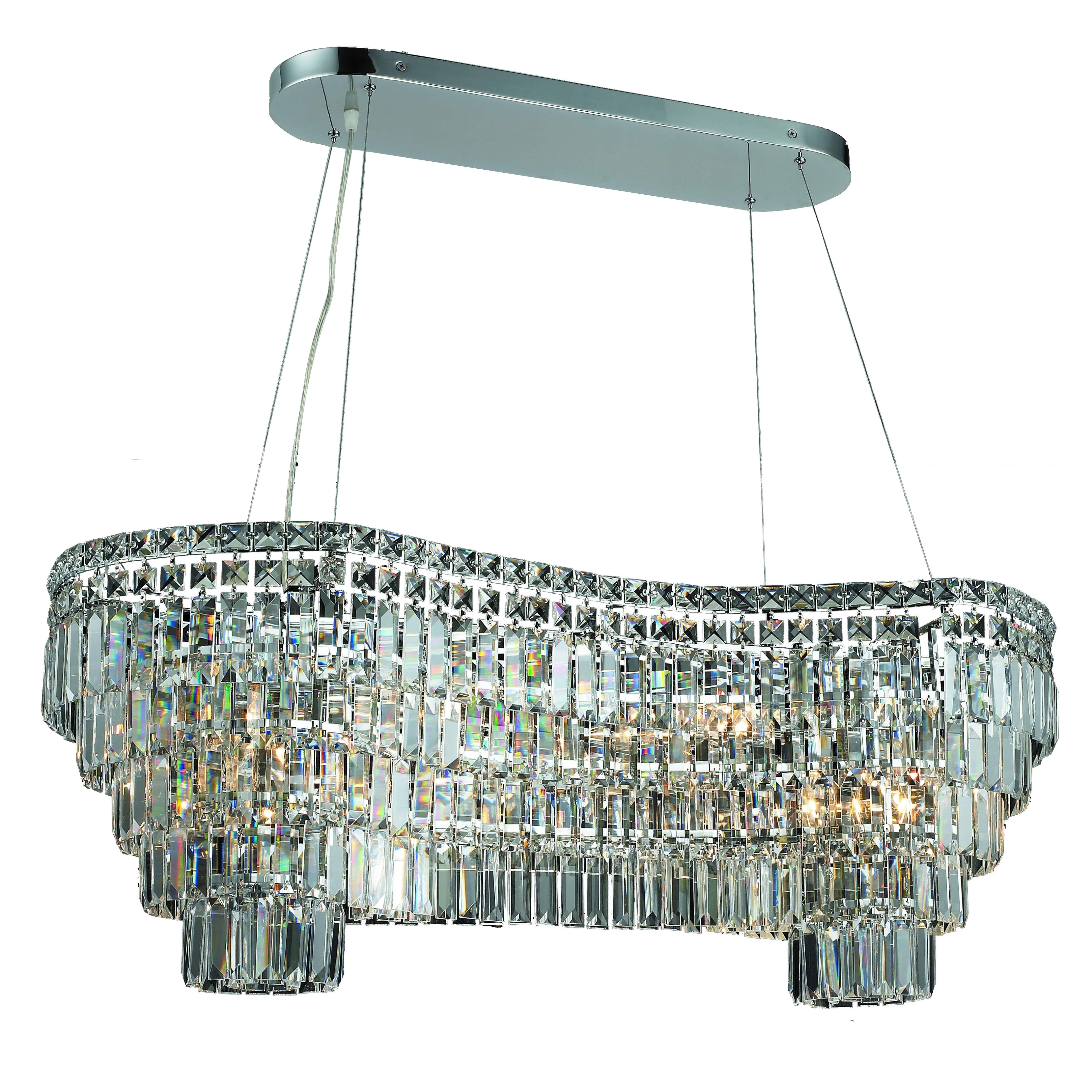 Fleur Illumination Collection Chandelier L:40 in W:16in H:13in Lt:14 Chrome Finish (Chrome/spectra swarovski crystals) - Chandeliers For Bedrooms by Overstock.com