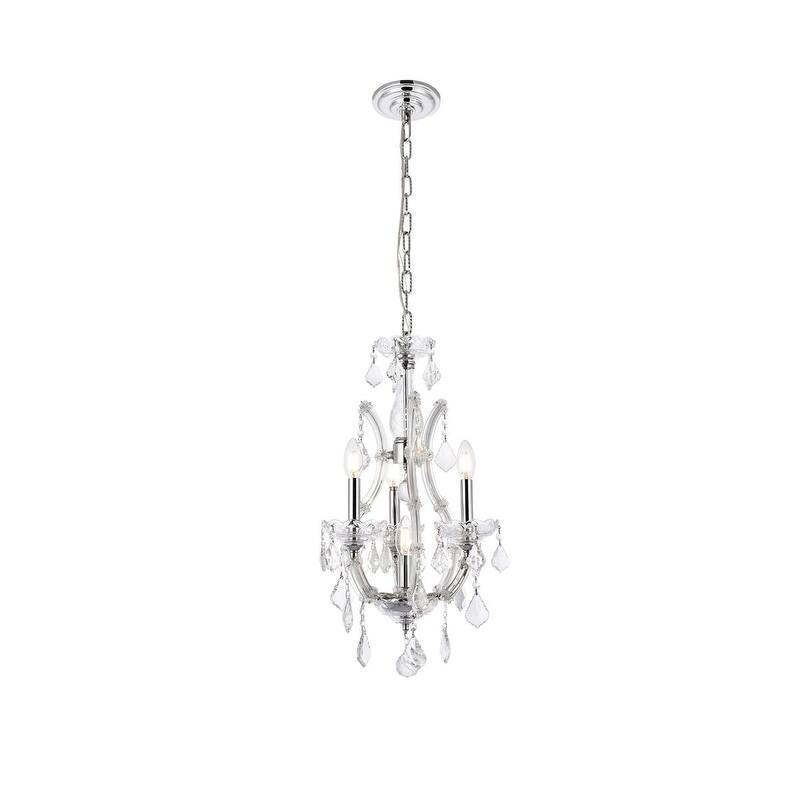 Fleur Illumination Collection Pendant D:12in H:22in Lt:4 Chrome Finish - Chrome/royal cut crystals
