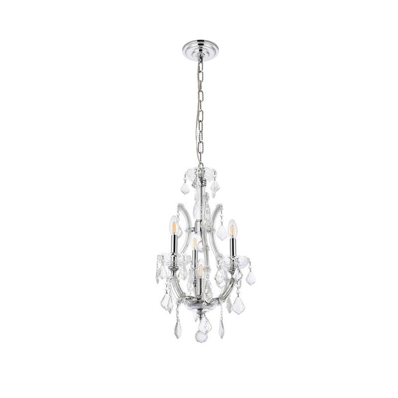 Fleur Illumination Collection Pendant D:12in H:22in Lt:4 Chrome Finish