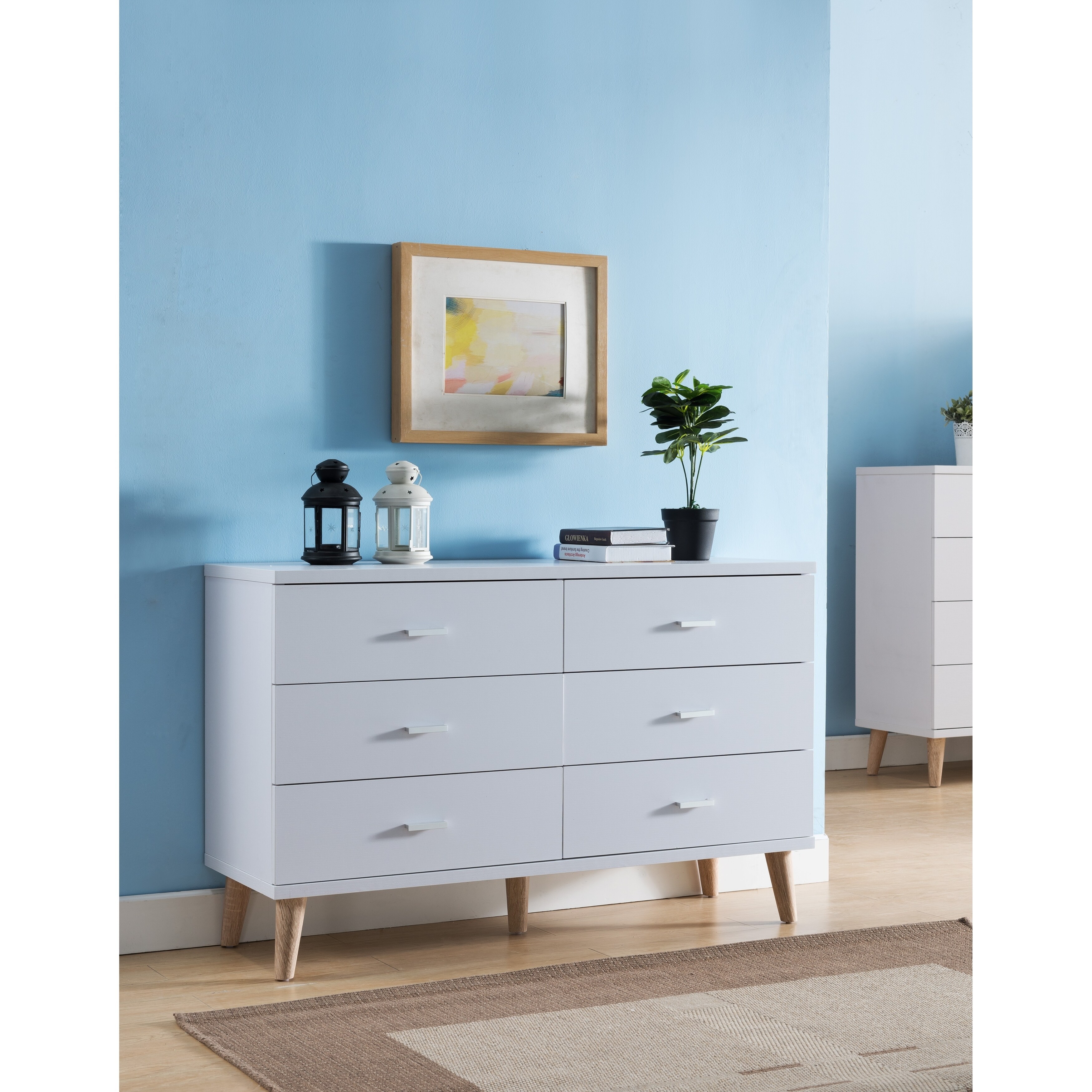 Shop Bridgette I Modern White 6 Drawer Dresser Ships To Canada