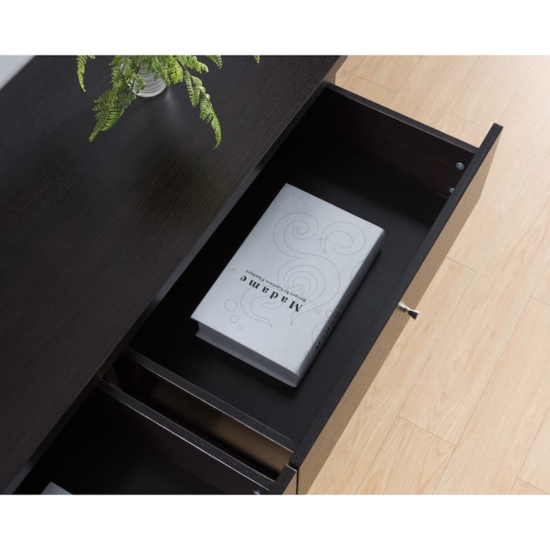 DH BASIC Cappuccino 6-drawer Dresser with Knobs by Denhour