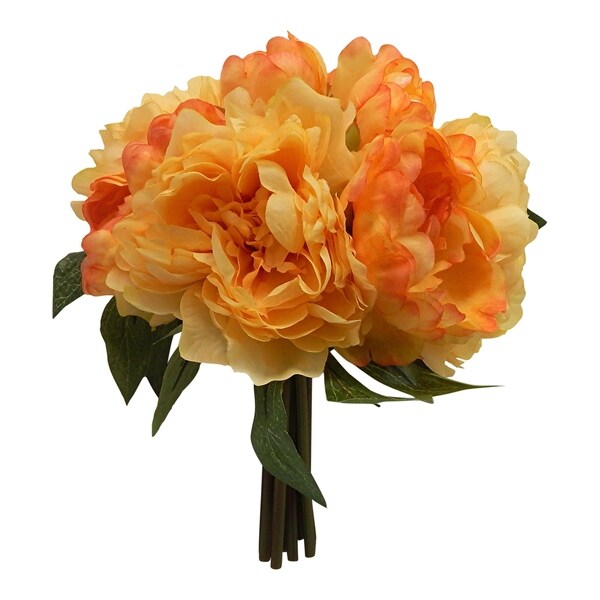 11" Peony bouquet salmon