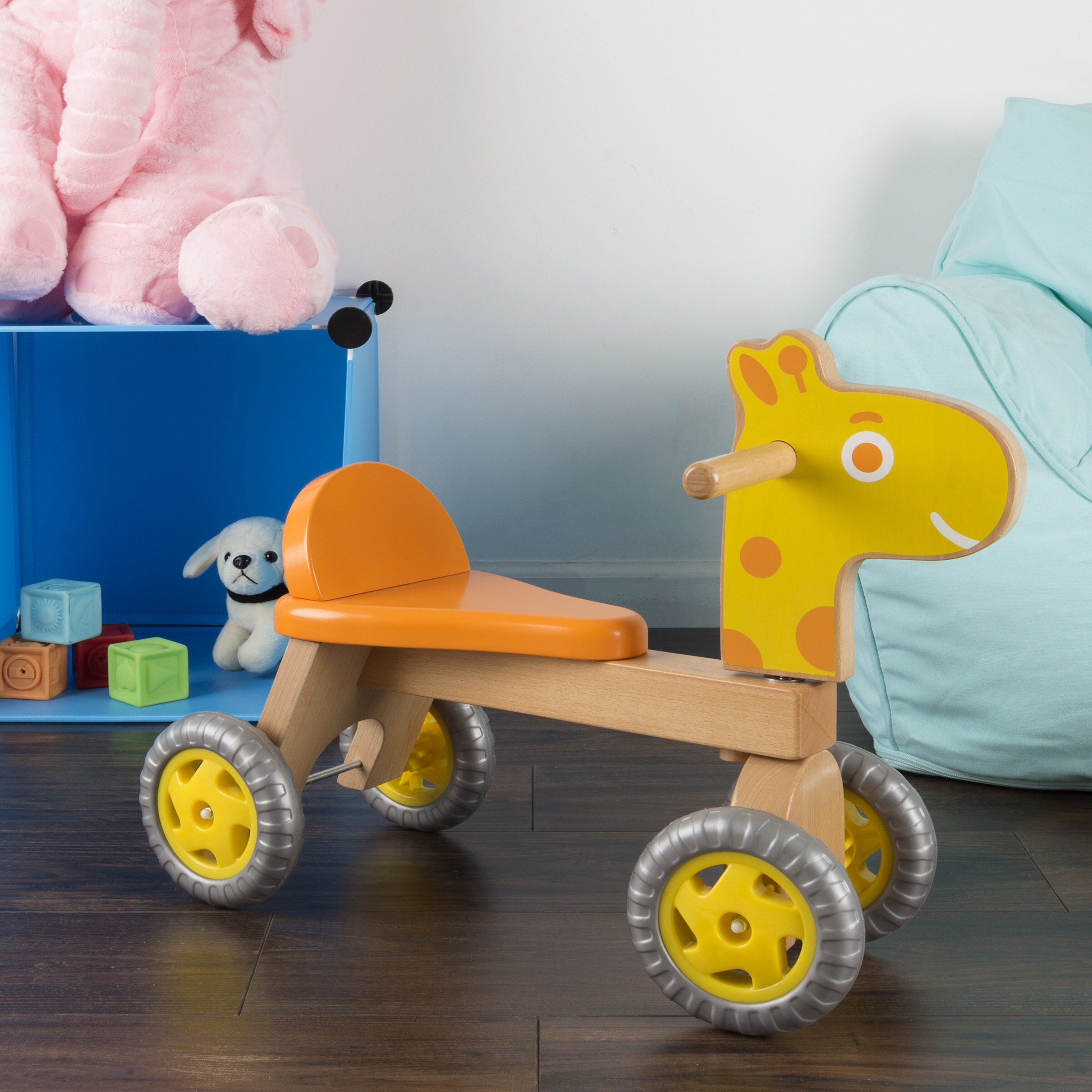 wooden airplane ride on toy