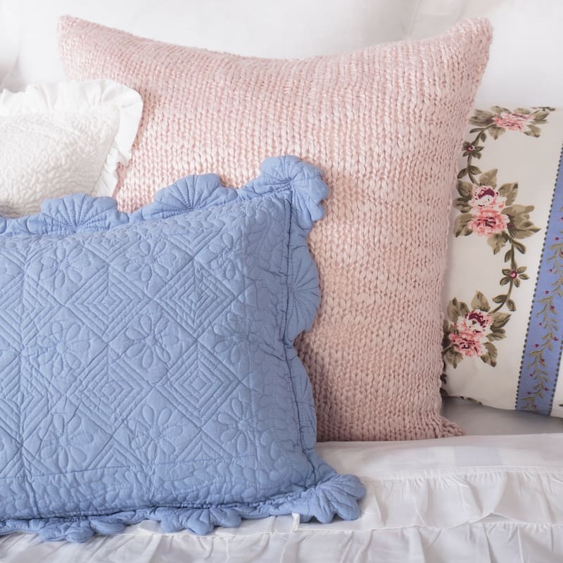 Cottage Home Debbie Cotton Throw Pillow - Pink