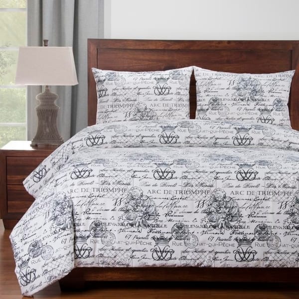 Shop Siscovers Promenade 6 Piece French Script Luxury Cotton Duvet