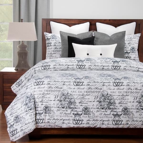 Shop Siscovers Promenade 6 Piece French Script Luxury Cotton Duvet