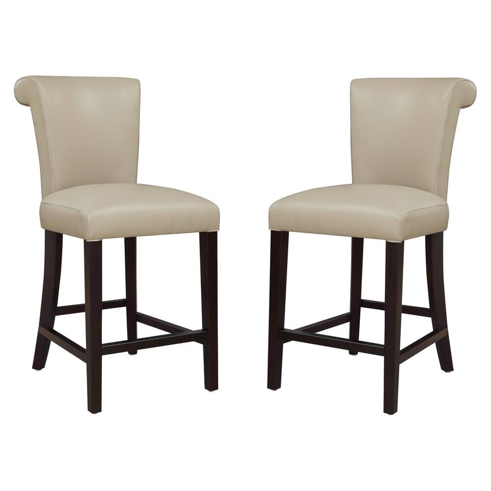 Copper Grove Fenua 24-inch Faux Leather Curved Back Bar Stools (Set of 2)