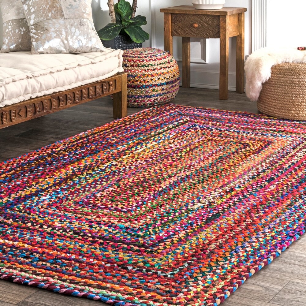 The Curated Nomad Grove Handmade Braided Cotton Area Rug On Handmade Braided Cotton Area Rug