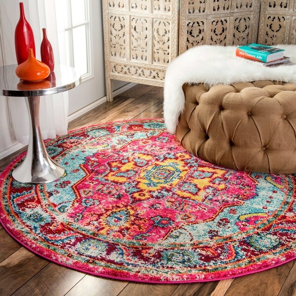 The Curated Nomad Beulah Abstract Vintage Oriental Rug - 5' 3 Round