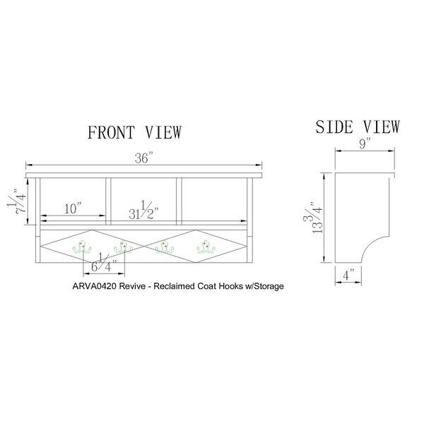 dimension image slide 1 of 2, The Gray Barn Rosings Storage Coat Hook with Bench Set