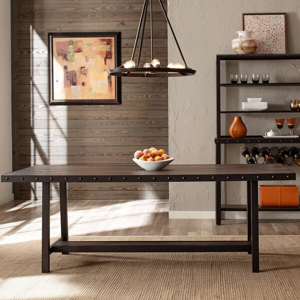 Shop Carbon Loft Leona Distressed Walnutfinished Wood Rectangle Dining