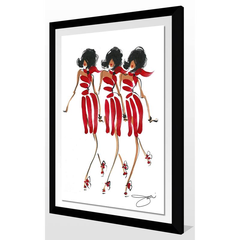 BY Jodi "Girl Group" Framed Acrylic Wall Art Decor
