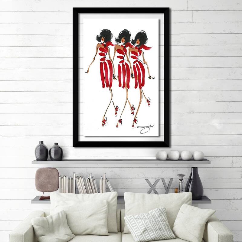 BY Jodi "Girl Group" Framed Acrylic Wall Art Decor