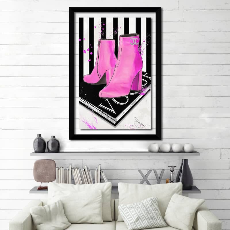 BY Jodi "These Boots By Coco" Framed Acrylic Wall Art Decor